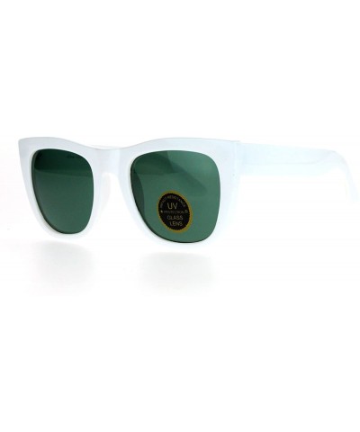 Rectangular Vintage Style Glass Lens Rectangular High Point Plastic Sunglasses - White Green - CS129SXCPFT $10.03