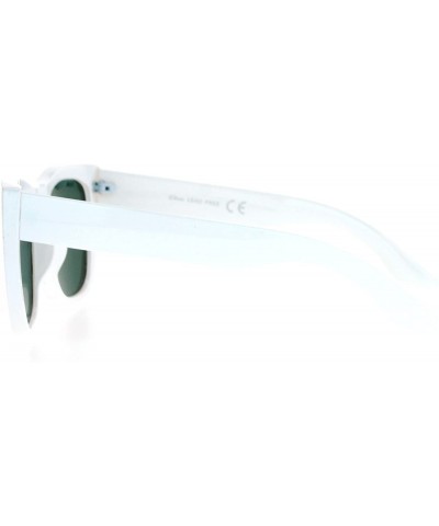 Rectangular Vintage Style Glass Lens Rectangular High Point Plastic Sunglasses - White Green - CS129SXCPFT $10.03