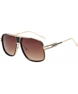 Square Eyewear Womens Men Square Vintage Retro Sunglasses - Gold Frame Brown Lens - CS19358UKZR $14.56