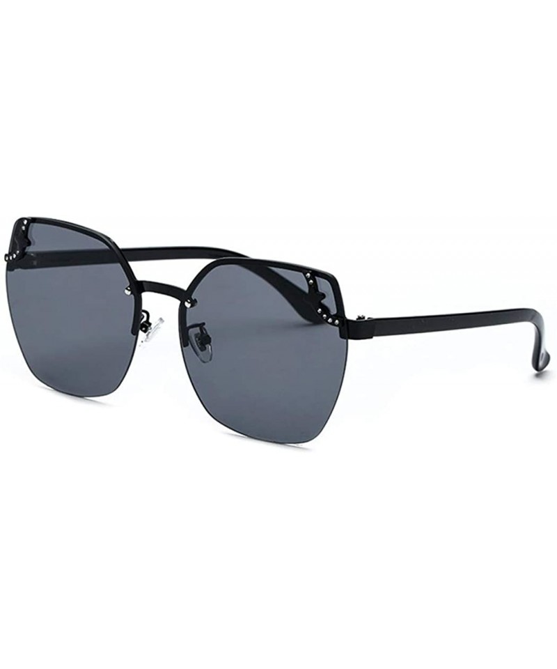 Aviator 2019 new frameless sunglasses- ladies models with diamond sunglasses fashion big box sunglasses - C - CF18SILD2AX $44.15