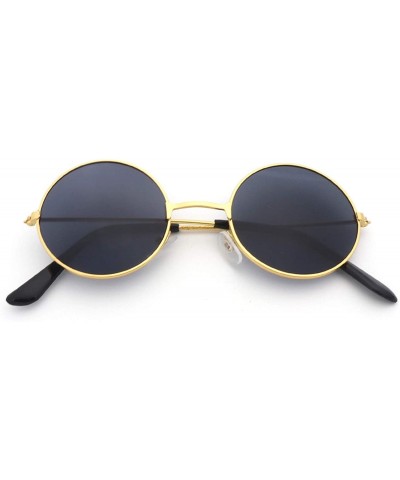 Round Women Sunglasses Round Men Retro Metal Frame Vintage Luxury Mirror Tiny Female Lens Sun Glasses - 1 - CI198ZODX45 $26.31