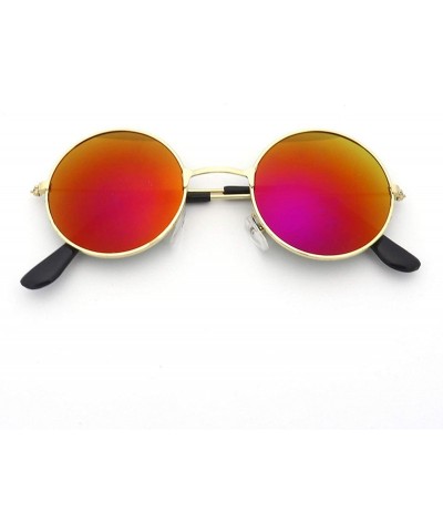 Round Women Sunglasses Round Men Retro Metal Frame Vintage Luxury Mirror Tiny Female Lens Sun Glasses - 1 - CI198ZODX45 $26.31