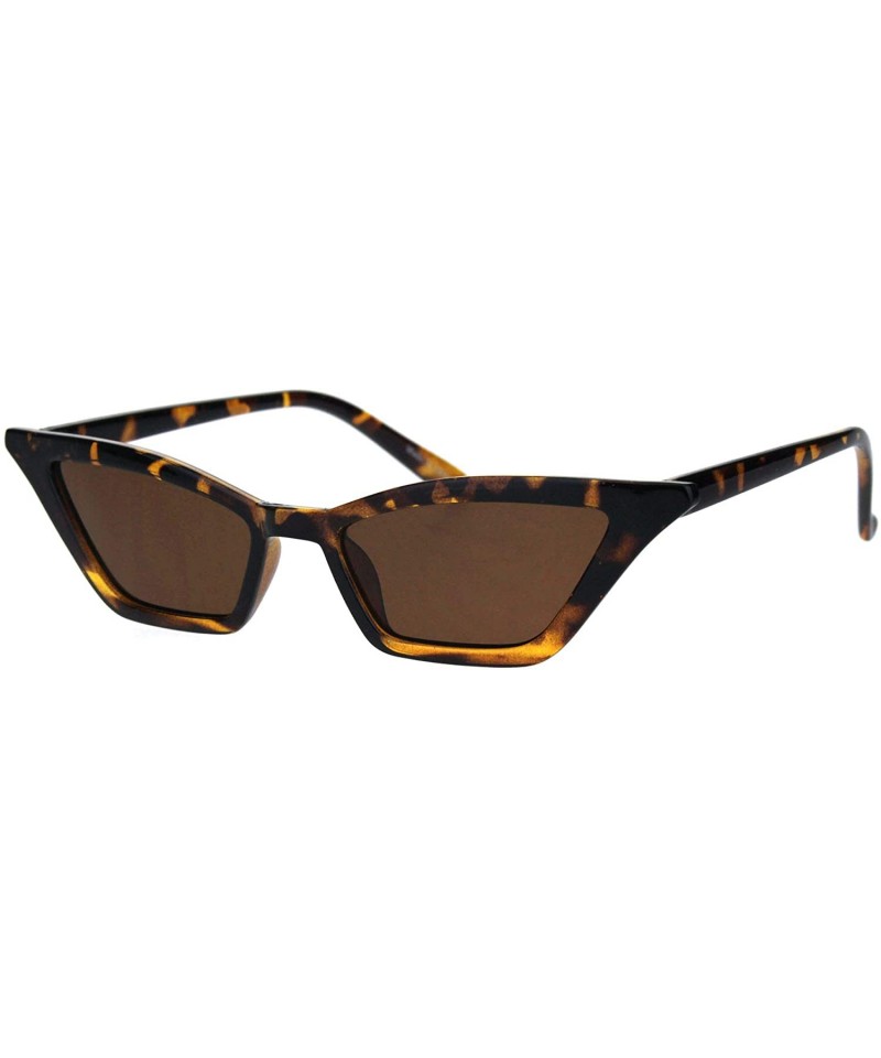 Rectangular Cateye Trapezoid Shape Sunglasses Womens Chic Fashion Shades UV 400 - Tortoise (Brown) - C518SDMQON4 $13.04