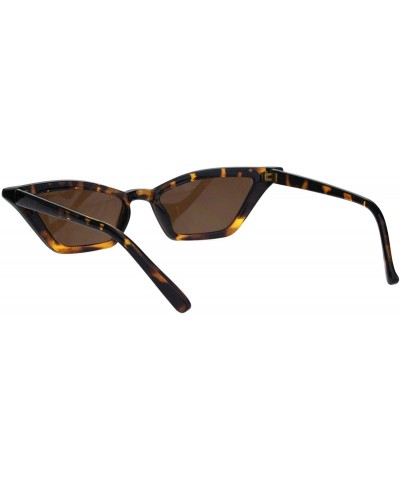 Rectangular Cateye Trapezoid Shape Sunglasses Womens Chic Fashion Shades UV 400 - Tortoise (Brown) - C518SDMQON4 $13.04