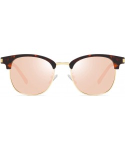 Round Retro Round Polarized Sunglasses for Men Women Driving UV400 Protection - Leopard Pink - CM18O4UA6T3 $8.57