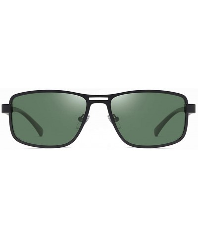 Rectangular Ultra Lightweight Rectangular Polarized Sunglasses UV400 Protection For Men - Black-green - CQ197CNI5RW $12.55