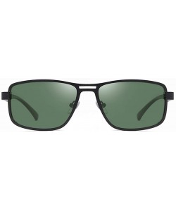 Rectangular Ultra Lightweight Rectangular Polarized Sunglasses UV400 Protection For Men - Black-green - CQ197CNI5RW $12.55