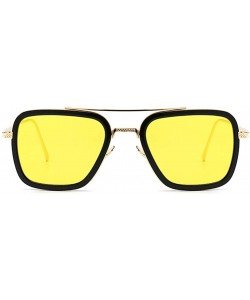 Oversized Glasses Vintage Aviator Sunglasses Classic - Yellow - CP18WQ752D5 $15.91