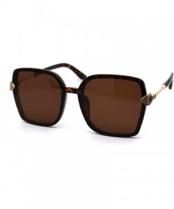 Butterfly Womens Jewel Hinge Squared Butterfly Designer Fashion Sunglasses - Gold Tortoise Brown - CZ194KSTZHH $15.87