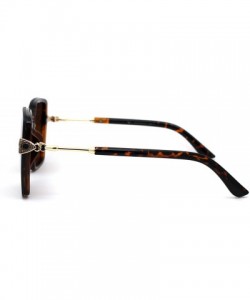 Butterfly Womens Jewel Hinge Squared Butterfly Designer Fashion Sunglasses - Gold Tortoise Brown - CZ194KSTZHH $15.87