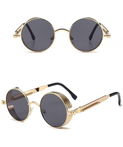 Round Retro Round - Framed with Metal Spring Prince Mirror Men's Sunglasses - 14 - C7198S6U6QU $24.42