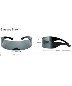 Square Fashion Mirror Futuristic Sunglasses Eyewear - Silver - CW18Z2IQ76I $10.28