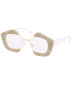 Square Round Vintage Sunglasses Rhinestone Decoration Sun Glasses for Women - Y-24 - CZ198W6H5L6 $13.35