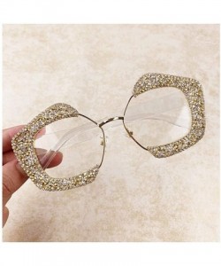 Square Round Vintage Sunglasses Rhinestone Decoration Sun Glasses for Women - Y-24 - CZ198W6H5L6 $13.35