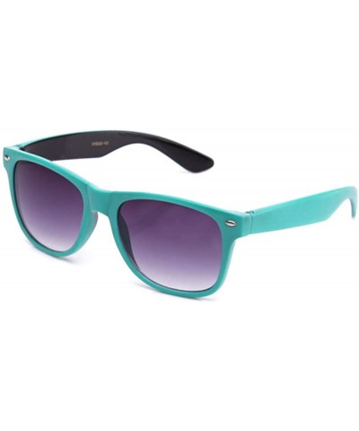 Round Ovarian Cancer Awareness Glasses Sunglasses Clear Lens Teal Colored - 8032 Two Tone Teal - C1126RPL74B $8.83