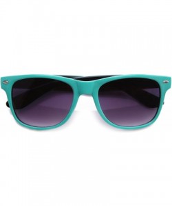 Round Ovarian Cancer Awareness Glasses Sunglasses Clear Lens Teal Colored - 8032 Two Tone Teal - C1126RPL74B $8.83