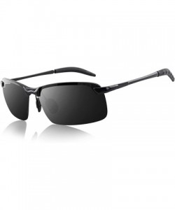 Rimless Polarized Sunglasses Protection Outdoor Classic - 1black Glasses - C618L3UEZHA $7.56