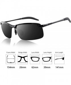 Rimless Polarized Sunglasses Protection Outdoor Classic - 1black Glasses - C618L3UEZHA $7.56