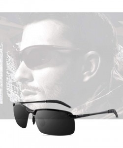 Rimless Polarized Sunglasses Protection Outdoor Classic - 1black Glasses - C618L3UEZHA $7.56