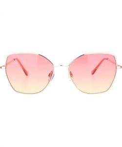 Butterfly Womens Metal Rim Oceanic Gradient Lens Butterfly Sunglasses - Gold Red Yellow - CE18OCXWYTO $11.47