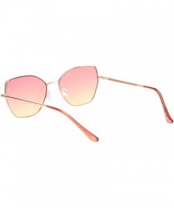 Butterfly Womens Metal Rim Oceanic Gradient Lens Butterfly Sunglasses - Gold Red Yellow - CE18OCXWYTO $11.47