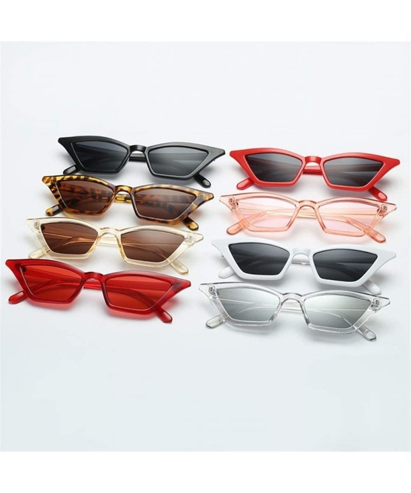 Small Sunglasses Women Vintage Retro Cat Eye Black Red Frame Glasses Eyewear Oculos Uv400 C6