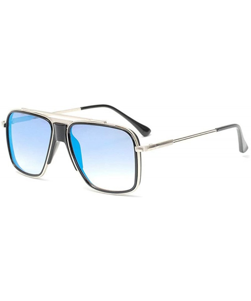 Goggle Fashion Sunglasses Ladies Trend Sunglasses Tide Box Thick Nose Sunglasses Mens Goggle - Ice Blue - CF18XAWWZA6 $14.13