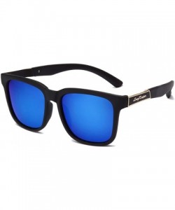 Square Unbreakable Frame Polarized Sunglasses Men Classic Flexible Fishing Glasses - Blue - CU197AR3R8A $10.89