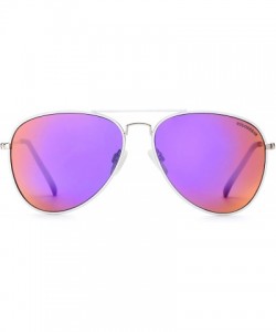 Oval Linno Classic Aviator Sunglasses Metal Frame Mirror Lens Sunglasses 100% UV Protection - Purple - CP18LRZ6ZYY $12.30