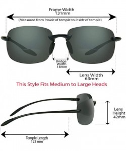 Wrap Bifocal Sunglasses Readers Men WomenLightweight Rimless - Black & Black 2 Pair Combo - C6192K3ZX6Y $14.64