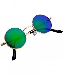 Round Round Retro Vintage Circle Style Sunglasses Colored Metal Frame Small frame 43 mm and 55 mm - CG184WUCNQ6 $10.75