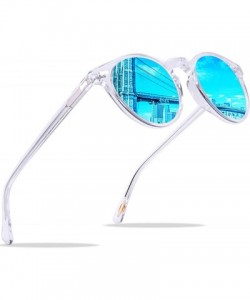 Round Vintage Round Polarized Sunglasses for Women UV Protection Outdoor Eyewear CA5288C - R3 Ice Blue Mirror - CS18YOX0GKK $...