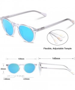 Round Vintage Round Polarized Sunglasses for Women UV Protection Outdoor Eyewear CA5288C - R3 Ice Blue Mirror - CS18YOX0GKK $...