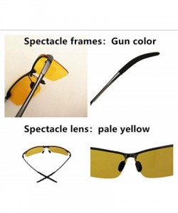 Semi-rimless Photochrommic Lens Polarized Light Night Driving Movement Sunglasses Al-Mg Light - 05 Gun Color Frame - CR18R4MR...