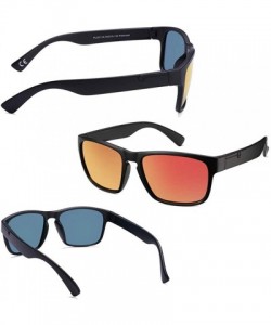 Square Polarized Sunglasses Anti Glare Blocking - Black&orange - C8198KHDS7R $14.38