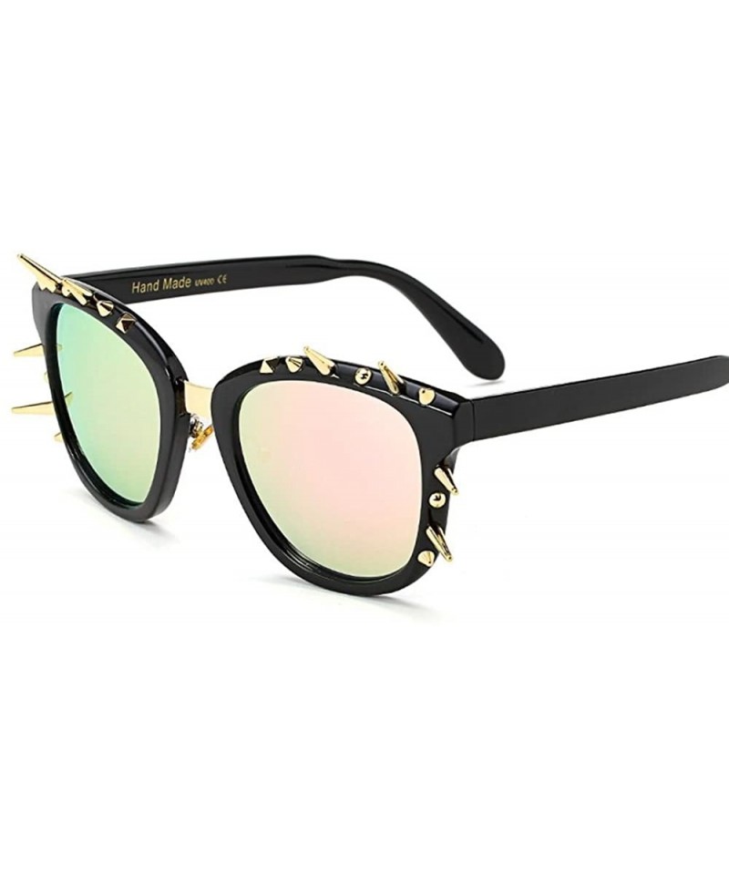 Shield Steampunk Sunglasses Women Brand Designer Vintage Shades Retro Steam Punk 97262Y - Pink - CB184X8AUUC $12.53