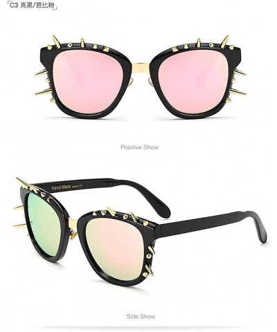 Shield Steampunk Sunglasses Women Brand Designer Vintage Shades Retro Steam Punk 97262Y - Pink - CB184X8AUUC $12.53