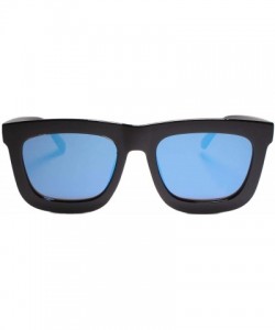 Aviator Retro Stylish 90s 00s Hip Hop Dope Night Clubbing Square Sunglasses - Blue - CG18YYHQSEX $10.46