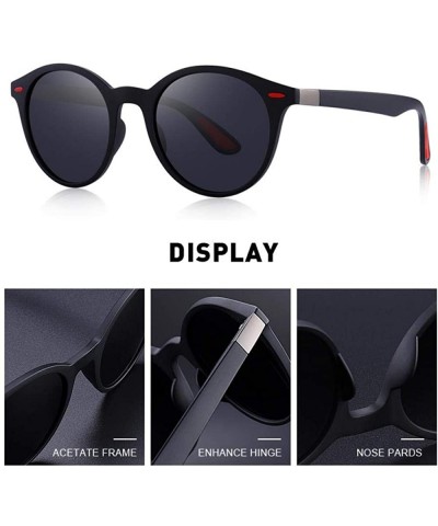 Aviator DESIGN Men Women Classic Retro Rivet Polarized Sunglasses TR90 Legs C01 Black - C02 Matte Black - C318XE085Y2 $11.24