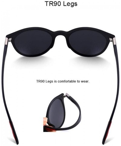 Aviator DESIGN Men Women Classic Retro Rivet Polarized Sunglasses TR90 Legs C01 Black - C02 Matte Black - C318XE085Y2 $11.24