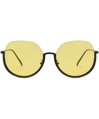 Oversized Fashion Man Women Irregular Shape Sunglasses Glasses Vintage Retro Style 2019 Fashion - Yellow - CY18TH7E55M $7.16