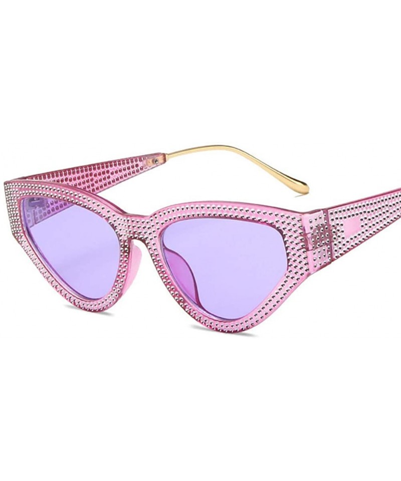 Rimless Fashion Diamond Sunglasses Unisex-Shade Glasses Cat Eye Mirror Lens-Sturdy Frame - H - CP1905Y7ZYZ $31.76