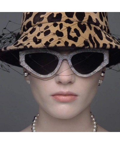 Rimless Fashion Diamond Sunglasses Unisex-Shade Glasses Cat Eye Mirror Lens-Sturdy Frame - H - CP1905Y7ZYZ $31.76