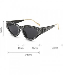 Rimless Fashion Diamond Sunglasses Unisex-Shade Glasses Cat Eye Mirror Lens-Sturdy Frame - H - CP1905Y7ZYZ $31.76