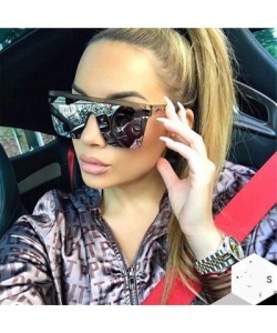 Square Oversize Square Frame Flat Top Top Sunglasses Women Men Retro Sun Glasses - Tea - CR194OUU6Z5 $23.20