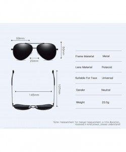 Aviator Sunglasses Men's Polarizing Sunglasses Classic Toad Lens Polarizing Sunglasses Driving - A - C418QR77KGY $28.30