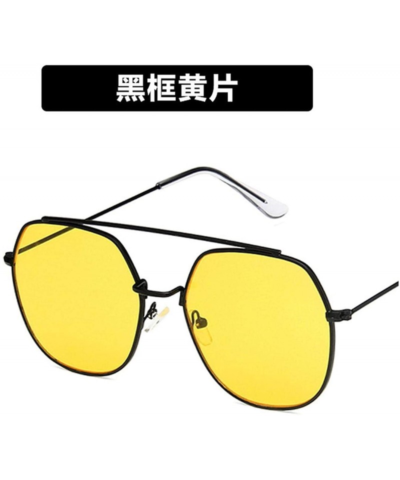 Oversized Women Sunglasses Retro Big Luxury Mirror Round Sun Glasses Metal Frame Vintage Oversized - 6 - CG198ZNAEOI $27.58