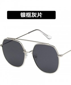 Oversized Women Sunglasses Retro Big Luxury Mirror Round Sun Glasses Metal Frame Vintage Oversized - 6 - CG198ZNAEOI $27.58