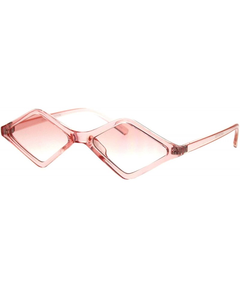 Square Skinny Diamond Shape Sunglasses Womens Trendy Fashion Translucent Colors - Pink - C818NZ0LSQA $9.54