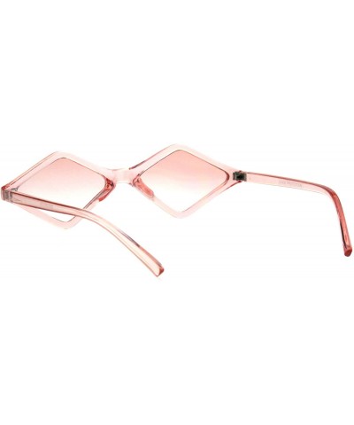 Square Skinny Diamond Shape Sunglasses Womens Trendy Fashion Translucent Colors - Pink - C818NZ0LSQA $9.54